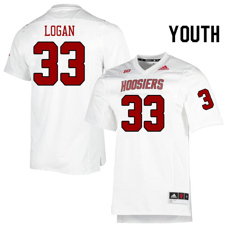 Youth #33 Nahji Logan Indiana Hoosiers College Football Jerseys Stitched-Retro White